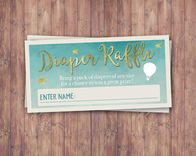 Diaper Raffle, Oh The Places  Baby Shower • Baby Shower game, diaper raffle, diaper insert, request for diapers