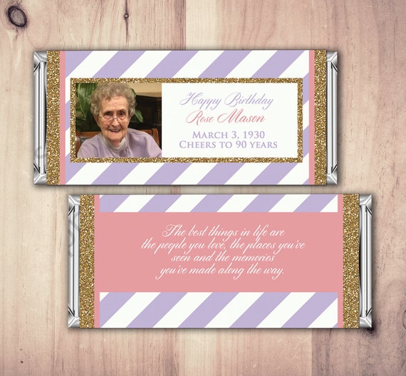 ANY AGE, Birthday, Candy Bar Wrappers - Gold, Silver Cheers, 30th, 40th ...