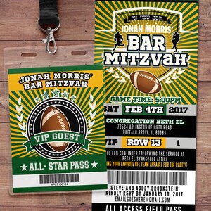 Football ticket Invitation // All Star Birthday // VIP pass,, sports birthday, ticket invite, Bar Mitzvah, football image 3