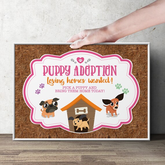 Puppy Party Adoption Sign Puppy Signs Paw Party Birthday Baby Puppy Party Adoption Sign Puppy Signs Paw Party Birthday Baby