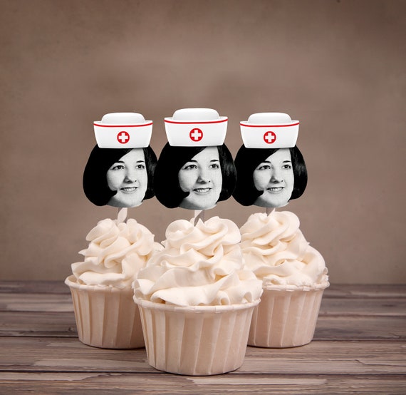 Digital Photo Cupcake Toppers Nurse Retirement Party Etsy