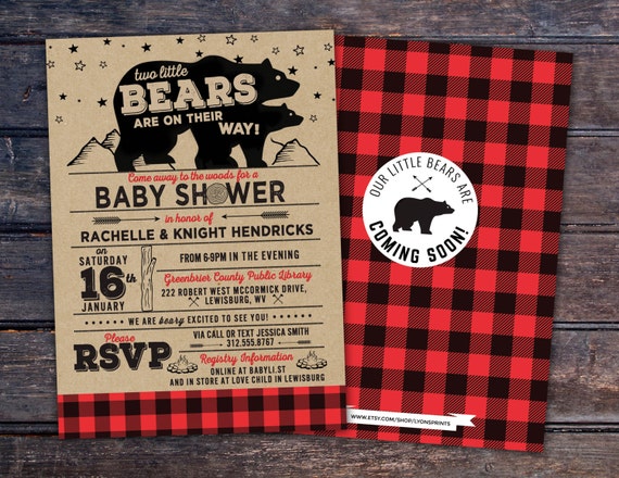 Buffalo plaid hotsell baby shower invitations