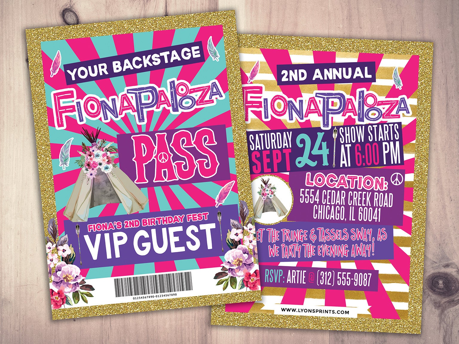 Rockstar Party Backstage Pass Printable Insert Rockstar 