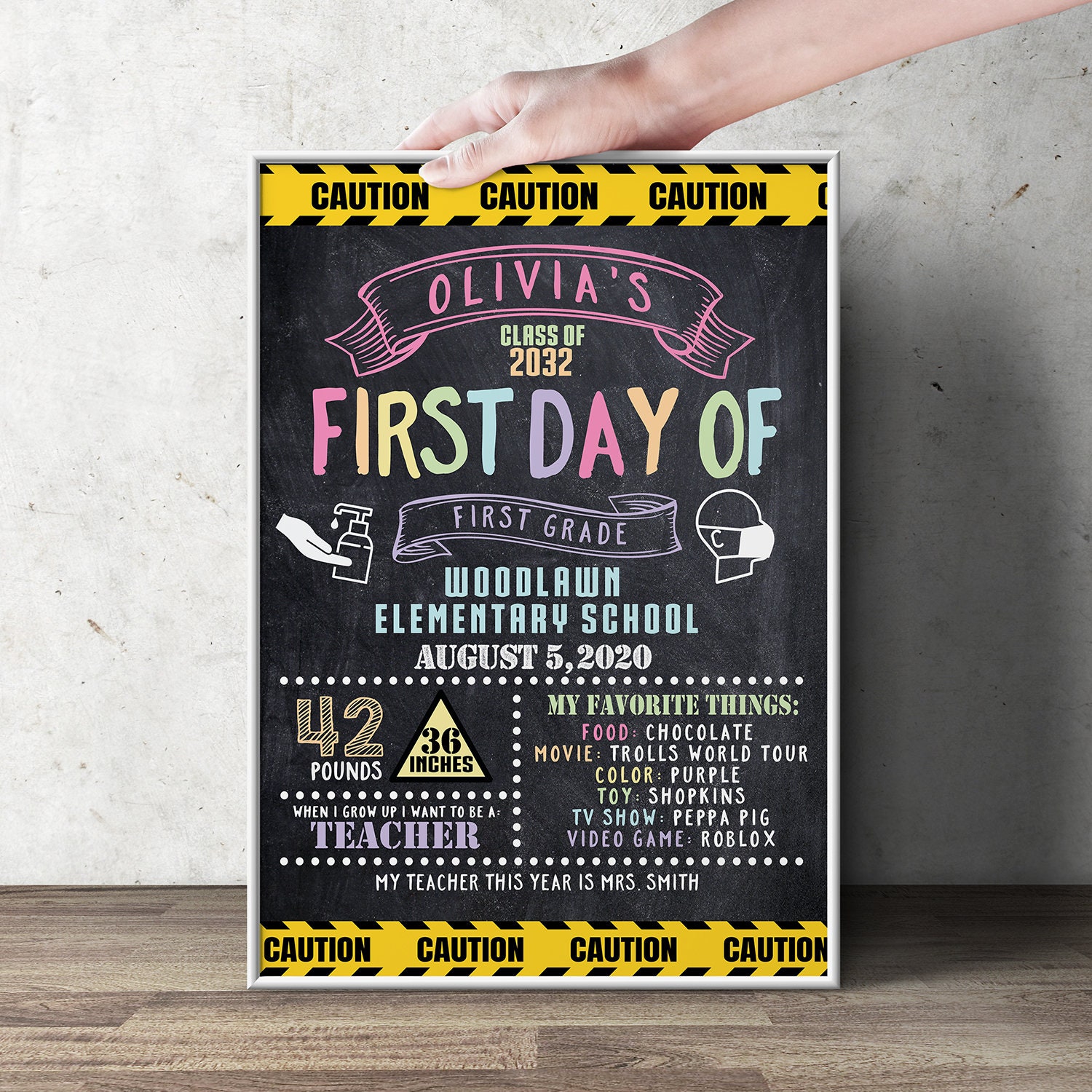 First Day Of School Sign Last Day Of School Sign Back To School Chalkboard Kindergarten Sign Personalized Sign Digital File Only - class 458 roblox