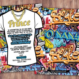 Fresh Prince, Birthday, Baby Shower, Hip Hop, Swagger, 90s, backstage pass, invitation, Graffiti, birthday, DJ, 90s party, HipHop birthday