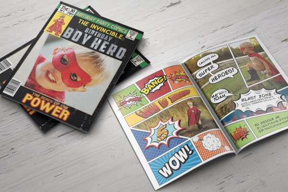 Super Hero Birthday Invitations, Super Hero Invitations, Superhero Invitation, Hero Invitation, Super Hero Party, Comic Invitation, Invite Il_570xn