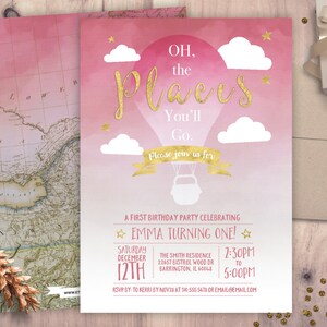 Voyage, vintage, ballon à air chaud, anniversaire Invitation • anniversaire Invitation • n'importe quel anniversaire d'âge, cargaison précieuse
