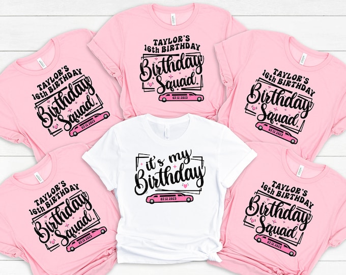 Birthday Shirt, Birthday Crew Shirt for Woman and youth, Birthday Group Shirts, Birthday Squad Shirts, Limo party, Party bus T-shirts