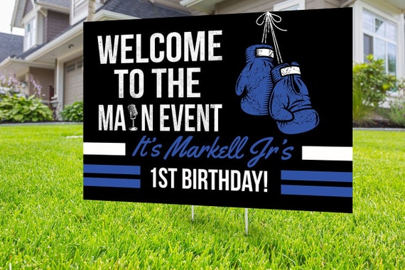 Buy Boxing Birthday Yard Sign Design, Digital File Only, Yard Sign