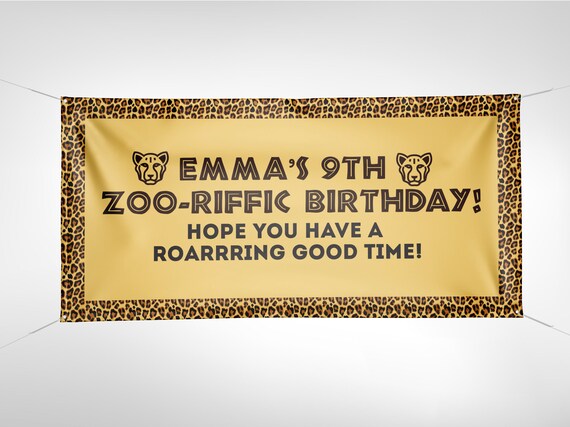 Zoo, Banner, , Zoo birthday, baby shower, Sign, birthday banner, animal print, animals, ,safari birthday, Animal print, Cheetah Il_570xn