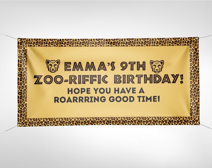 Zoo, Banner, , Zoo birthday, baby shower, Sign, birthday banner, animal print, animals, ,safari birthday, Animal print, Cheetah