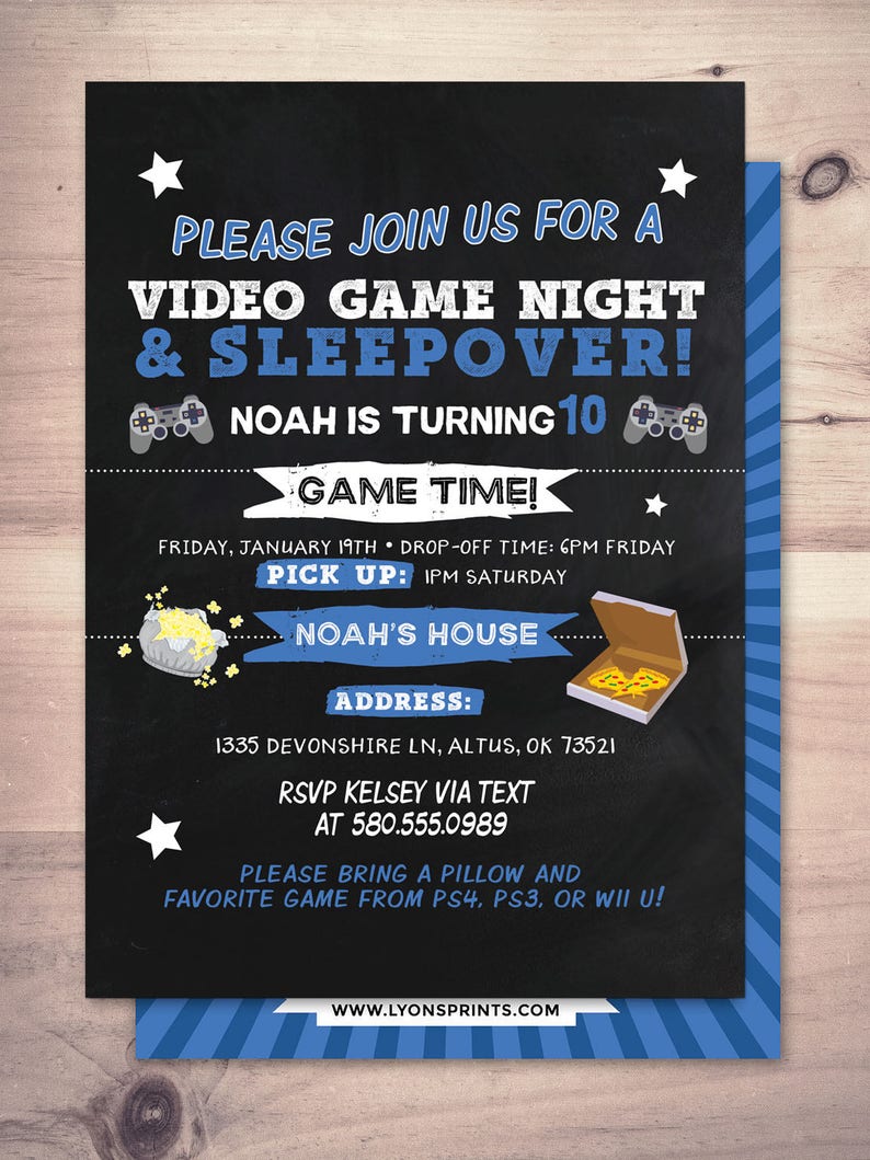 sleepover party invitation boy birthday invitations sleepover invitation super hero invitation comic invitation video game sleepover invitations for boys