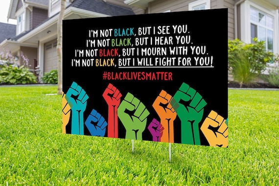 Black lives matter yard sign design, Digital file only, No Hate sign, Black rights, human rights, Kindness sign, Black lives matter, Poster Il_570xn