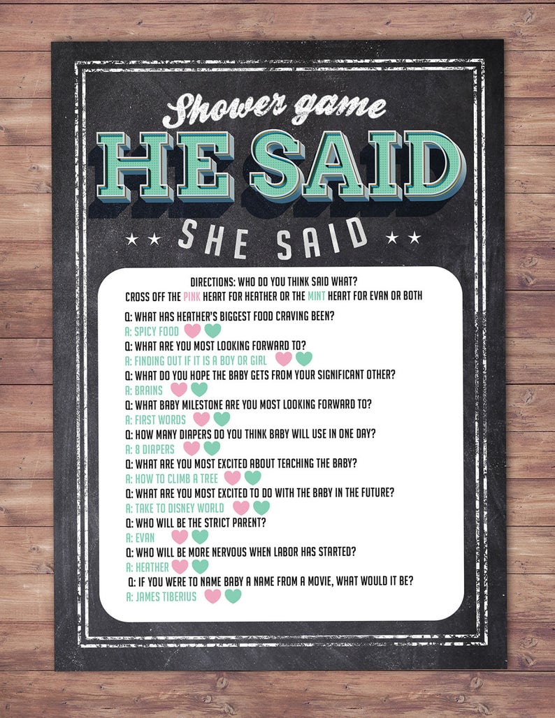 He Said She Baby Shower Game Is Brewing Coed Wishes Card Beer Invitation