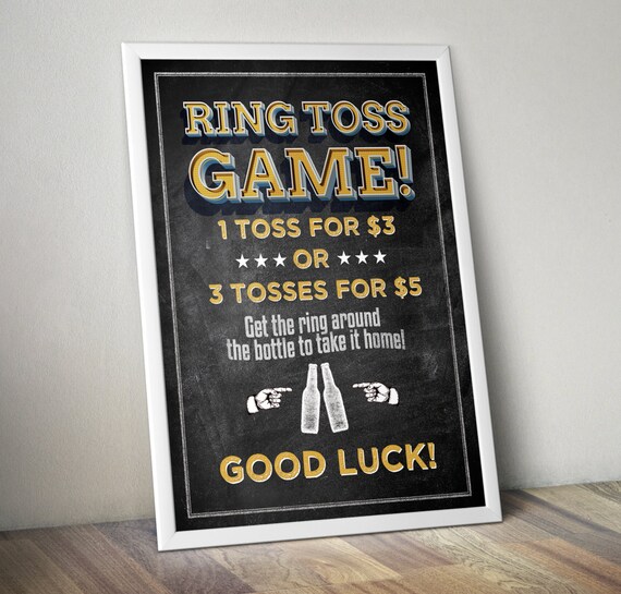 Ring Toss Sign Baby Is Brewing Coed Shower Game Beer