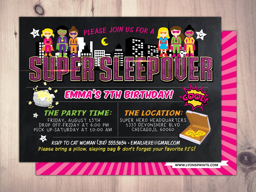 Super Hero Party Invitation / Sleepover Invitation / Super - Etsy