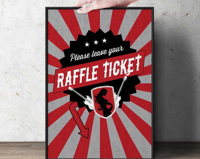 Diaper Raffle Sign "ROCKSTAR" (Printable File Only) Bring Diapers for Mom Raffle, baby shower, baby shower games, baby shower sign