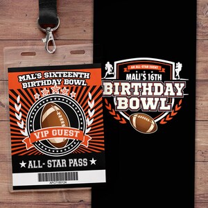 Football ticket Invitation // All Star Birthday // VIP pass,, sports birthday, ticket invite, Bar Mitzvah, football image 10