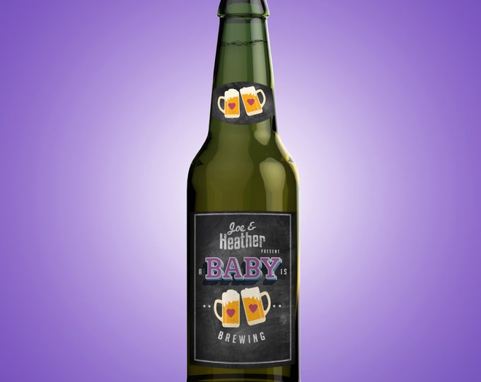 Personalized DIGITAL Beer Labels for Baby Showers, Weddings & Special Occasions, baby is brewing, baby and BBQ, beer and BBQ, coed shower