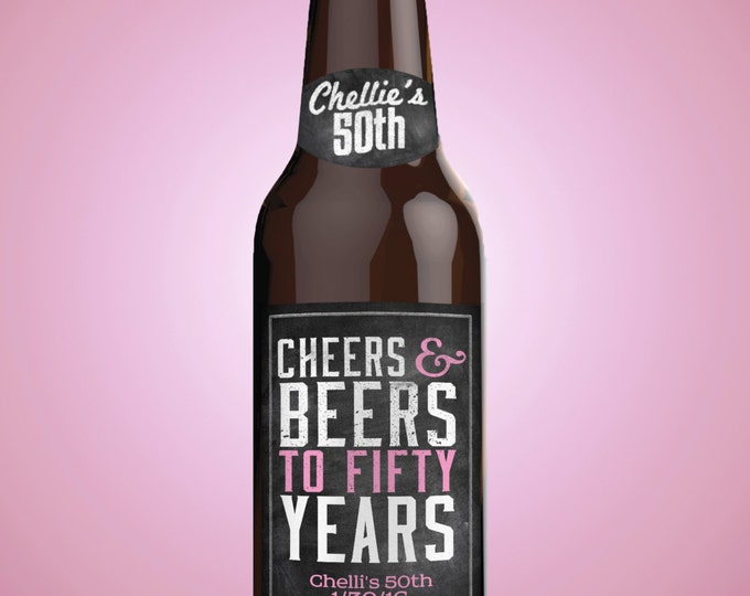 Personalized DIGITAL Beer Labels, Cheers and beers, birthday, 30th, 40th, 50th, 60th, 70th, Cheers and beers to thirty years, surprise party