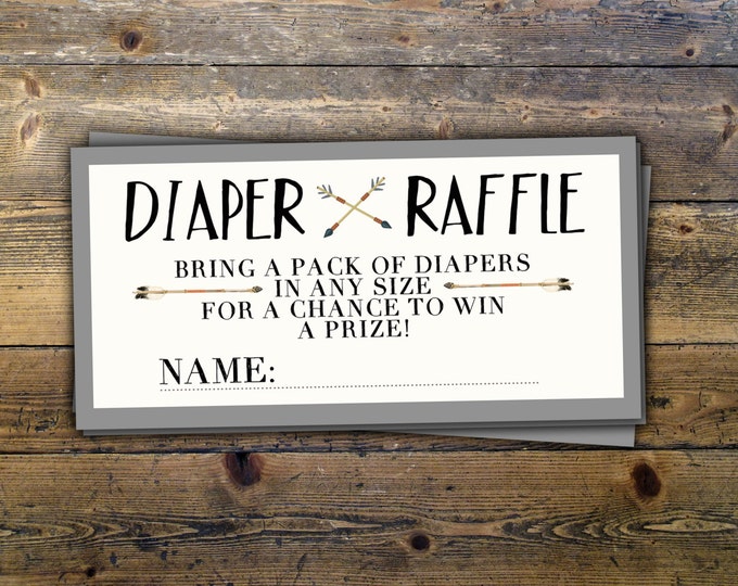 POW WOW Baby Shower, diaper raffle ticket, Teepee Baby shower Invite, boho baby shower invite,boy, invitation, BOHO invitation, Tribal,