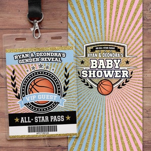 Basketball ticket Invitation Baby Shower All Star Birthday image 3