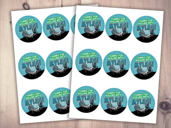 Digital Amusement Park party, stickers / party favor label / super hero birthday, rollercoaster, cupcake toppers Il_570xn