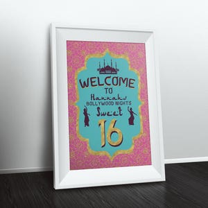Segno di benvenuto, Arabia, Marocco, ballo di fine anno, compleanno, poster, segno, Bollywood- compleanno di viaggio, compleanno marocchino-etnico, PROM