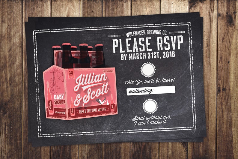 RSVP Card Coed Baby Shower Invitation Beer Baby Shower Etsy
