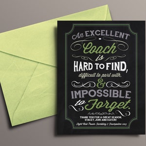 Remerciements personnalisés, cadeaux d'équipe, cadeau coach, cadeau professeur, retraite, remerciement, carte de voeux, carte professeur, typographie, tableau noir