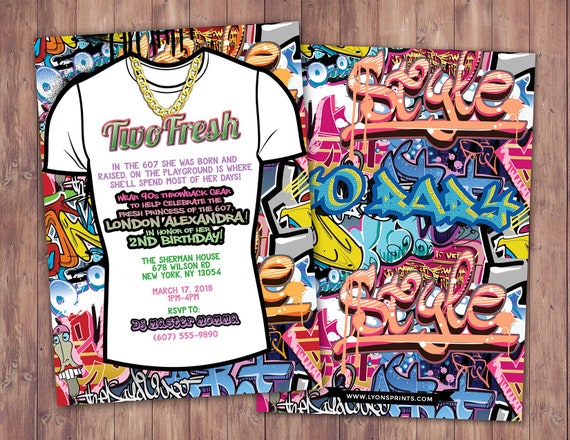 Fresh Prince, Birthday, Baby Shower, Hip Hop, Swagger, 90s, backstage pass, invitation, Graffiti, birthday, DJ, 90s party, HipHop birthday Il_570xn