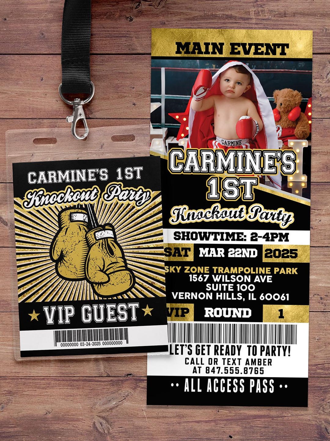 Boxing Training Invitations Boxing Ticket Invitation, Knockout Invite, Boxing Birthday Party ...