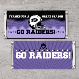 Personalized Football Candy Bar Wrapper, Printable Candy Bar Wrapper ...