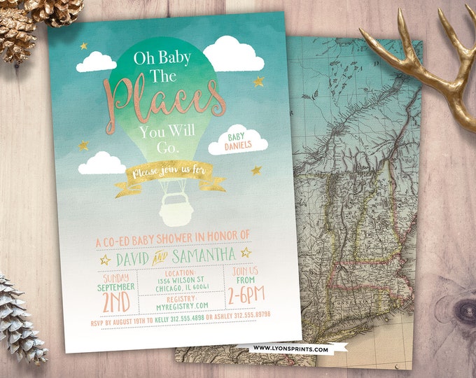Baby Shower Invitation, Birthday invitation,  travel party,  precious cargo invite, precious cargo invitation, time flies invite