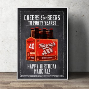 Digital file only, Cheers and Beers, poster, beer, 21st, 30th, 40th, 50th, 60th, Surprise Birthday Party, adult birthday, invite, party sign image 2