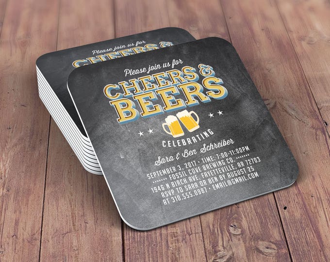 Digital logo file, brews before the I do's , Coed wedding shower invitation- Beer- Cheers & Beers  -  BBQ, bridal shower, wedding, coaster