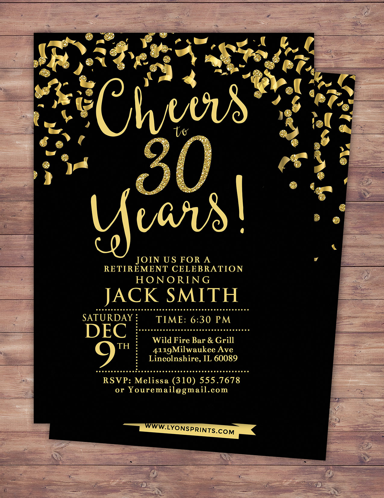 Retirement party Cheers invitation 21st 30th 40th 50th