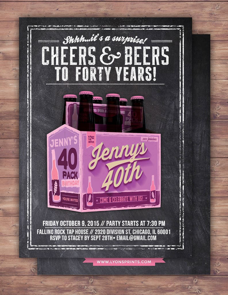 Cheers and Beers invitation, beer, 21st, 30th, 40th, 50th, 60th, 70th, Surprise Birthday Party Invitation, adult birthday, invite, cheers, image 4