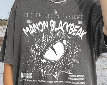 LICENSED, Comfort colors, Manon Blackbeak, Throne of Glass Shirt, Sarah J Maas Merch, Rowan Whitethorn, Crescent City, The Thirteen shirt