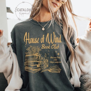 ACOTAR House Of Wind Book Club Shirt | Night Court Velaris House Of Wind Library Sarah J Maas Throne of Glass, Valkyrie Reading Room SJM