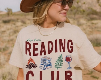 Cozy cabin Readers Club Shirt, Book Lover Shirt Bookworm Tee Autumn Reader t-shirt Bookish Things Fall Bookish Shirt late night reader shirt