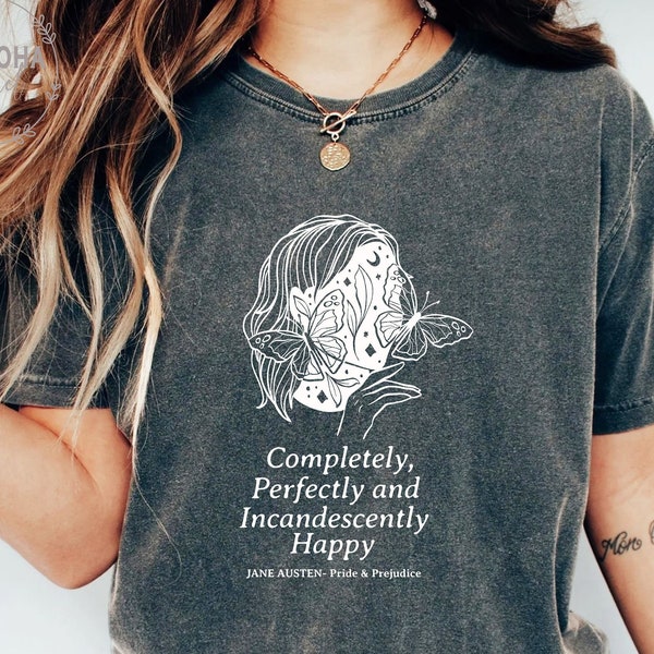 Comfort Colors bookish tee, Jane Austen Mrs Darcy, Completely and Perfectly shirt, Pride and Prejudice shirt, Jane Austen Shirt,Bookish