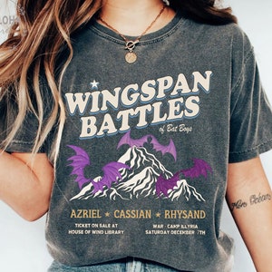 Wingspan bat boys, Acotar Fan Club, Vintage Acotar shirt, Vintage Bookish Location, Bootleg Tee, Azriel Cassian Rysand, SJM Acotar t-shirt