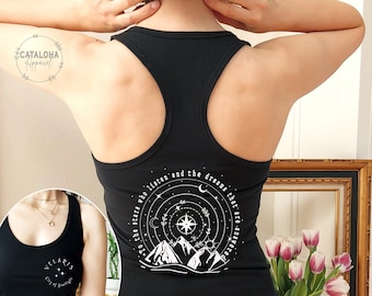 Racerback Tank, To the stars who listen and the dreams that are answer, City of Starlight, two side Velaris tanktop, ACOTAR tank top