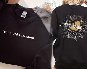 Riders Quadrant cewneck, Basgiath War College Sweatshirt, Fourth Wing Sweatshirt, Violet Sorrengail, Xaden Riorson, dragon riders threshing