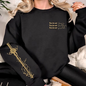 Sudadera No te rindas, Estampado de manga Bookish, Sudadera Trono de cristal, Reino de ceniza, Una corte de rosas y espinas Corte de sueños