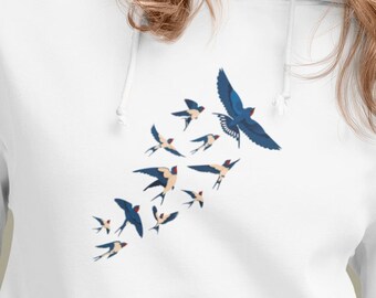 Birds Sweatshirt , Cute birds hoodie, Womens Bird sweatshirt, Bird Lover Gift, Bird Birthday Gift, Mothers Day Gift Idea, Bird flock hoodie