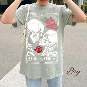The Lovers, Tarot Card Shirt, Skeleton Lovers Tarot Card Tee, Tarot Lovers, Mystical Tarot card shirt, Tarot card Valentines Day shirt, love bild 6