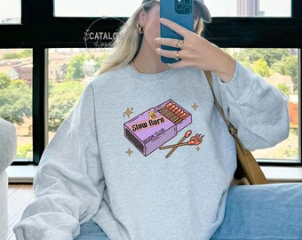 Slow Burn Book Club Vintage sweatshirt, Slow Burn Book Club,Bookish Romance Book Girlie Morally Grey Book Lover Romance Reader Book Club