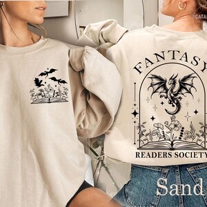 Sudadera de la Sociedad de Lectores de Fantasía, Sudadera Dragon Bookish, Sudadera Bookish, Sudadera Book Club, Merchandising de Libros de Fantasía, Regalo para Amantes de los Libros de Fantasía imagen 8